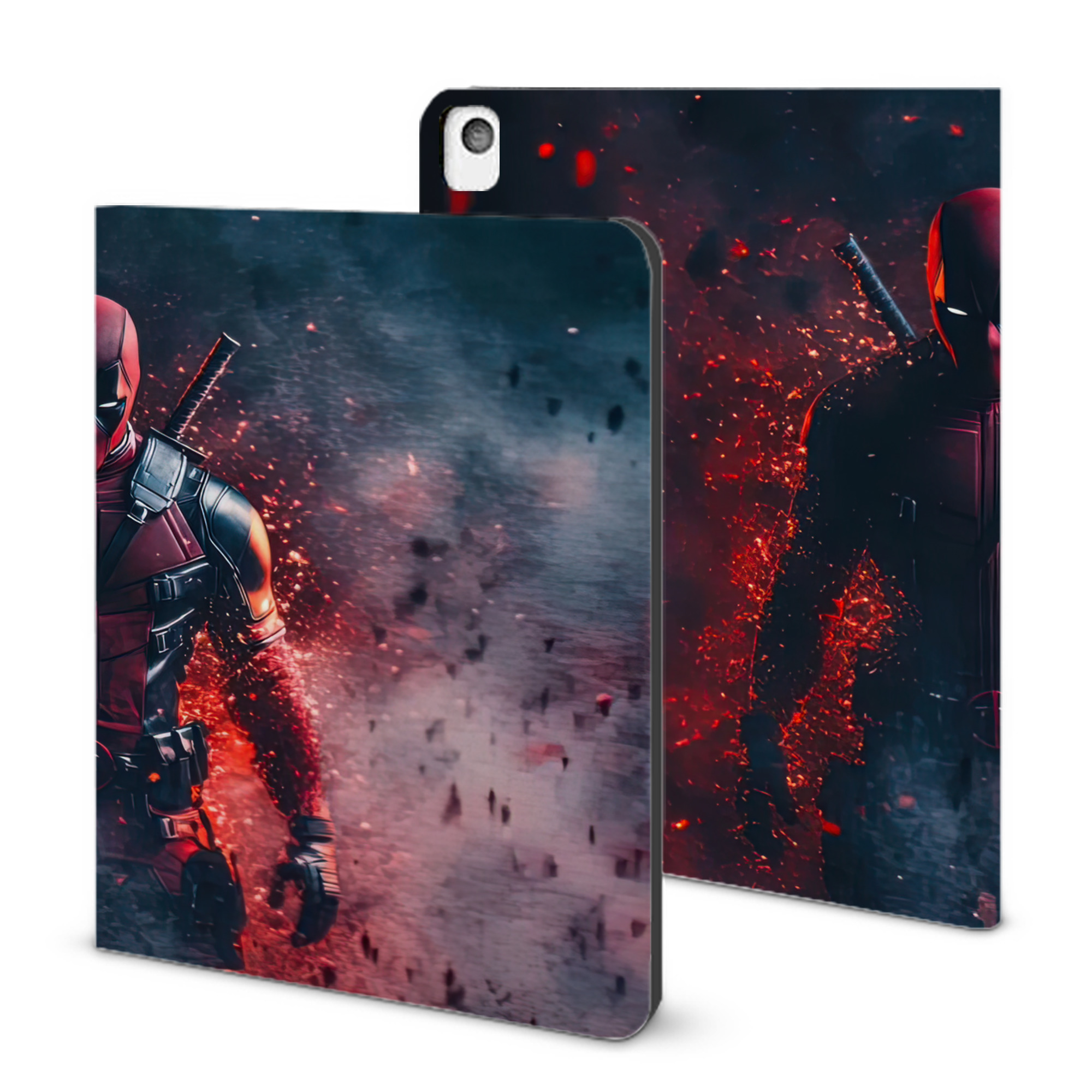 （画像用） Deadpool デッドプール IPadケース ペンホルダー付き ブックスタイルデザイン